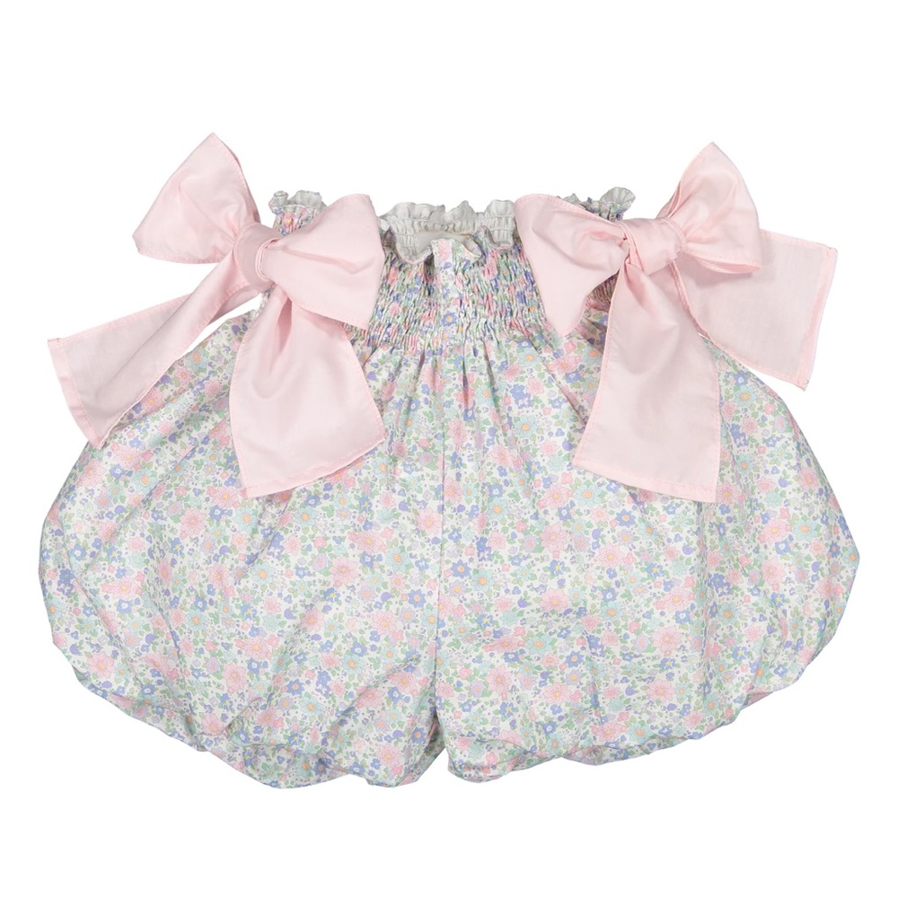 Sal & Pimenta Lily Bubble floral Bow Tie Shorts Size 2T